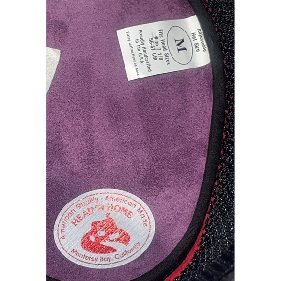 Western Cowboy Hat Red Purple Suede Beaded Band USA Medium EUC Vtg Head N Home - Picture 14 of 15